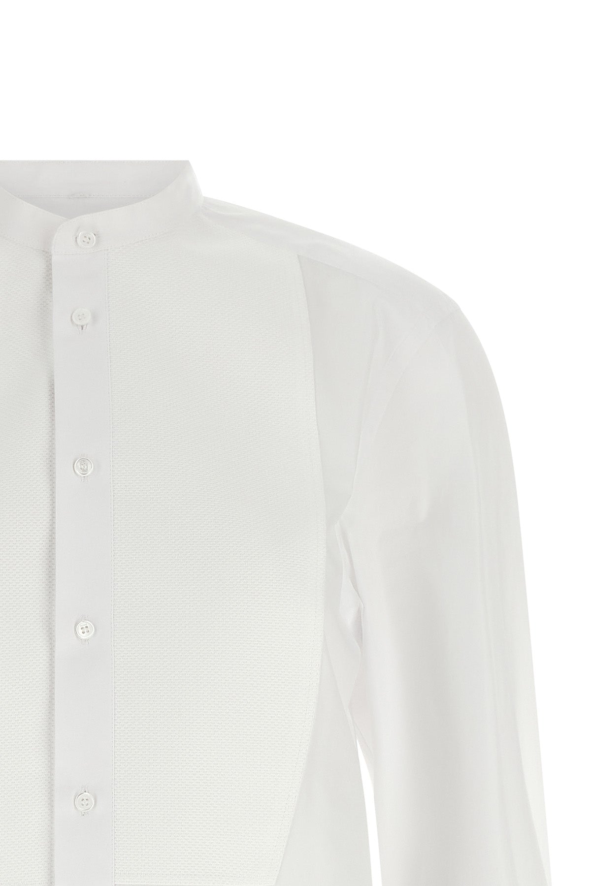 Poplin Shirt with Piqué Bib