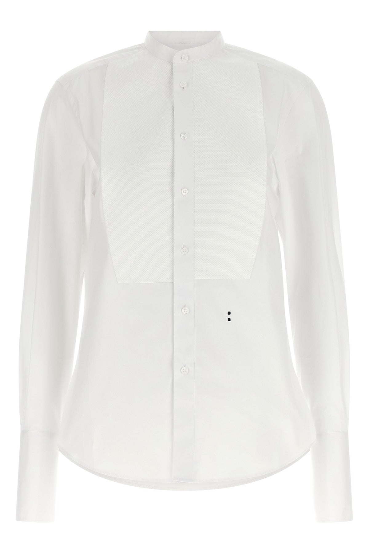 Poplin Shirt with Piqué Bib