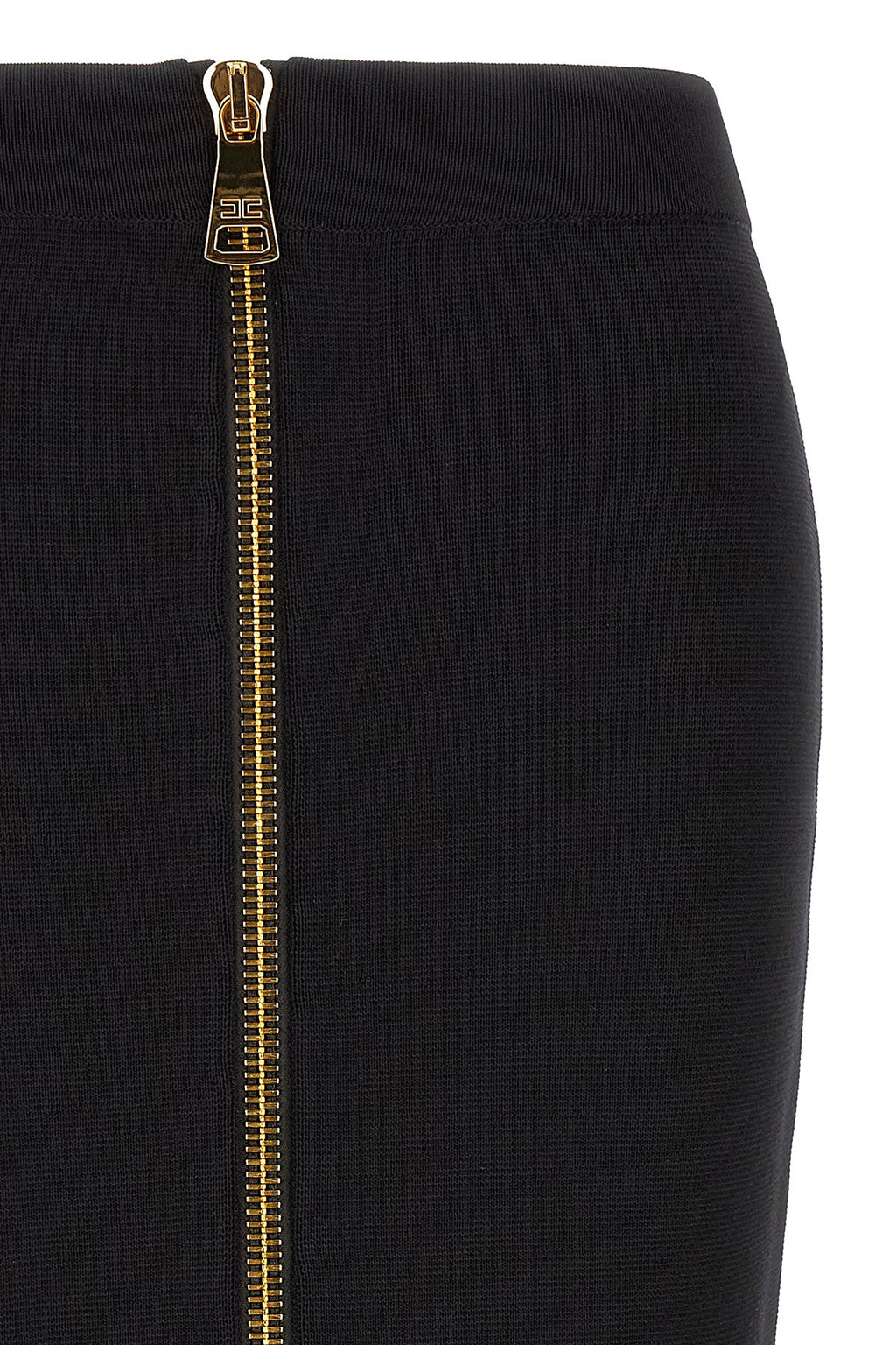 Elisabetta Franchi Midi Skirt with Two-Way Zipper