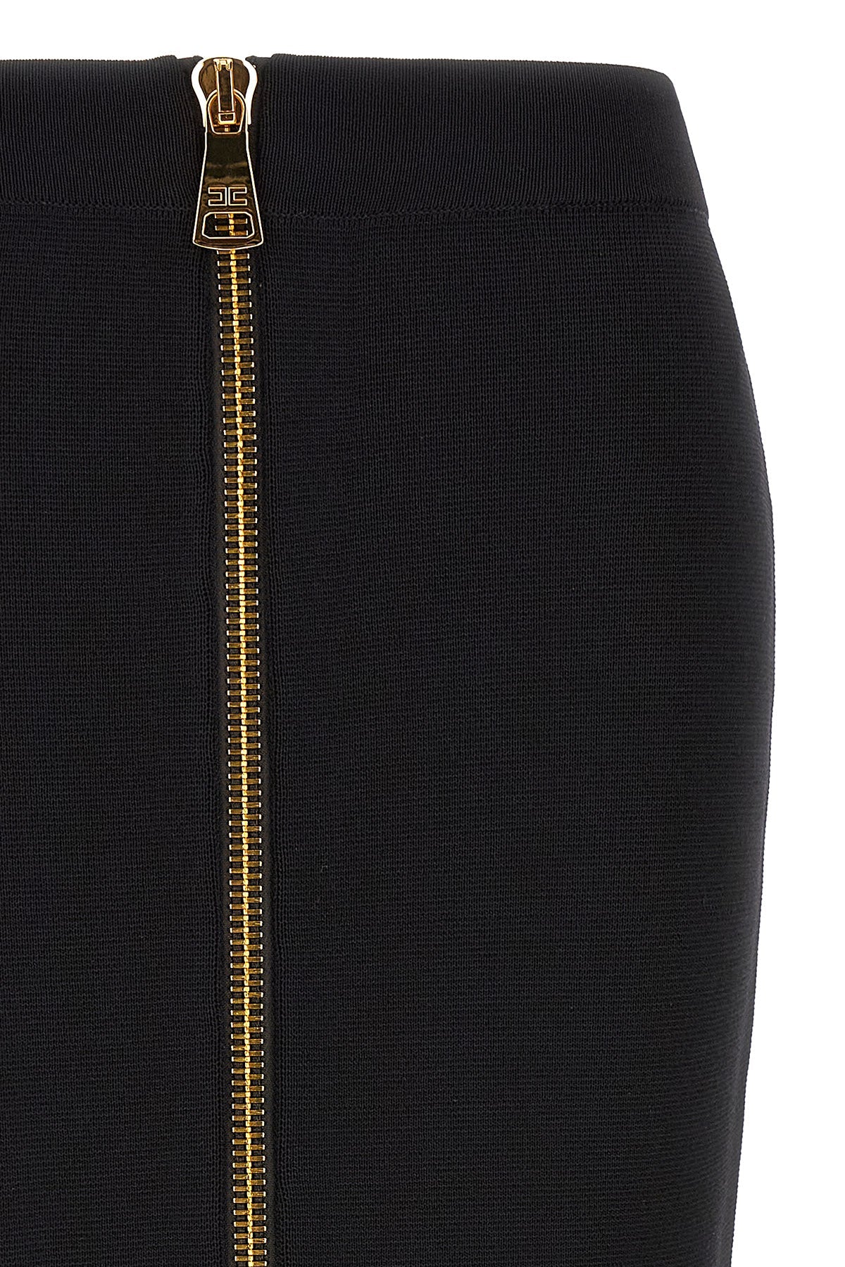 Elisabetta Franchi Midi Skirt with Two-Way Zipper