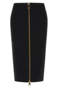 Elisabetta Franchi Midi Skirt with Two-Way Zipper