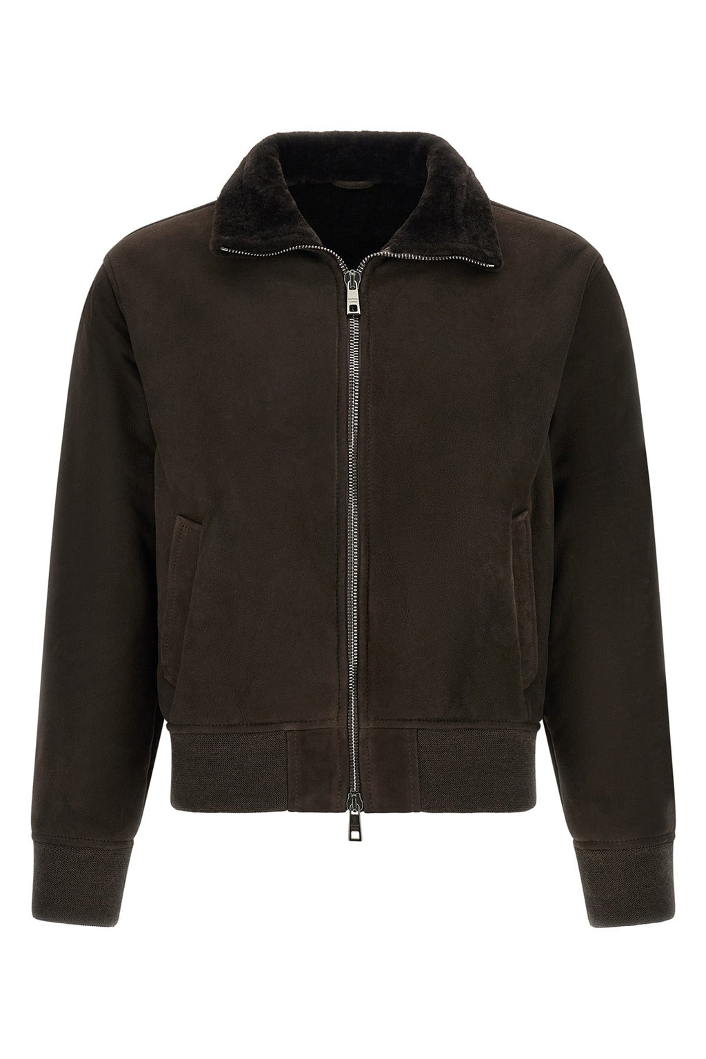 Suede bomber jacket