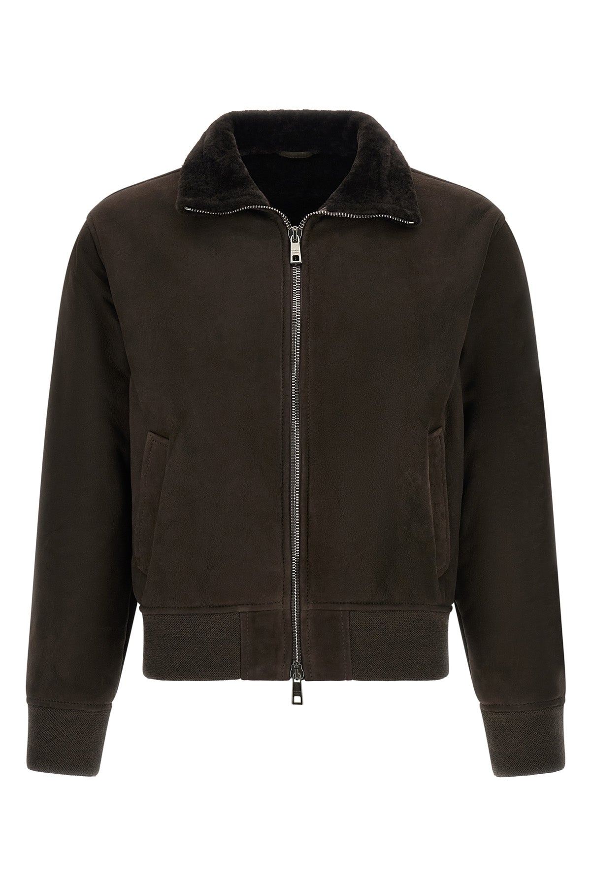 Suede bomber jacket