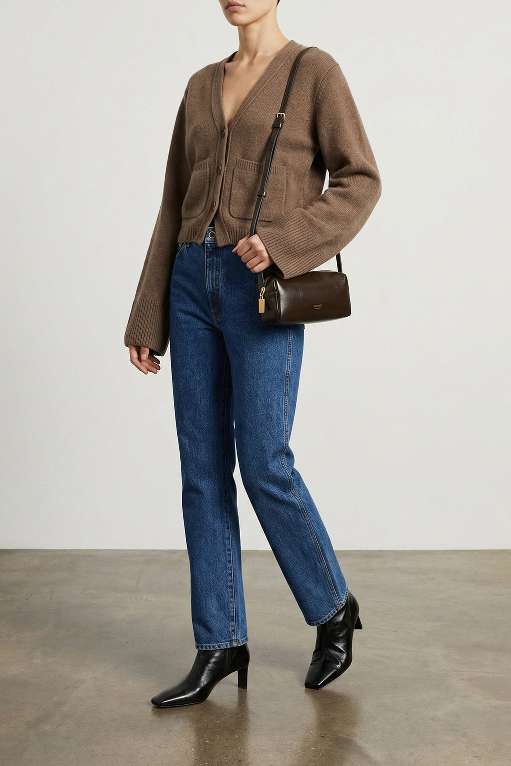 Khaite Kye Mini Crossbody Bag Brown Leather