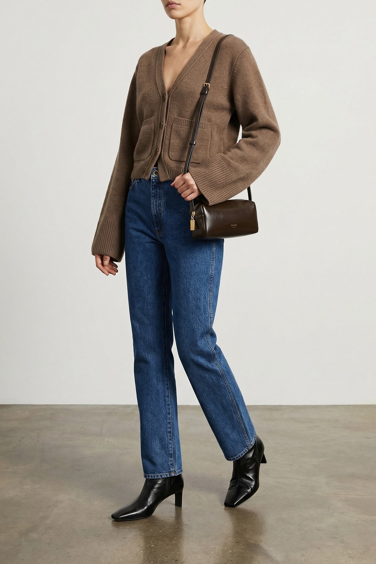 Khaite Kye Mini Crossbody Bag Brown Leather