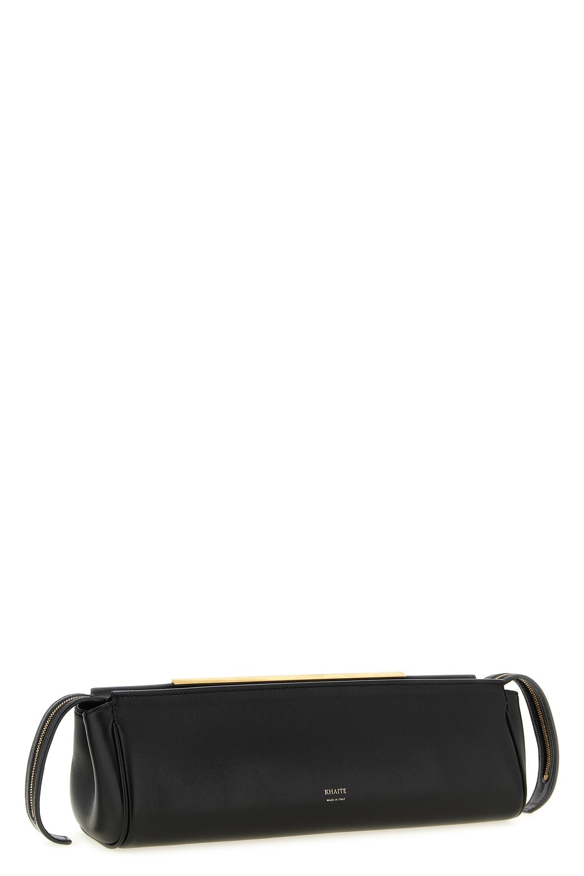 KHAITE Clutch With Ribbed Gold-Tone Bar