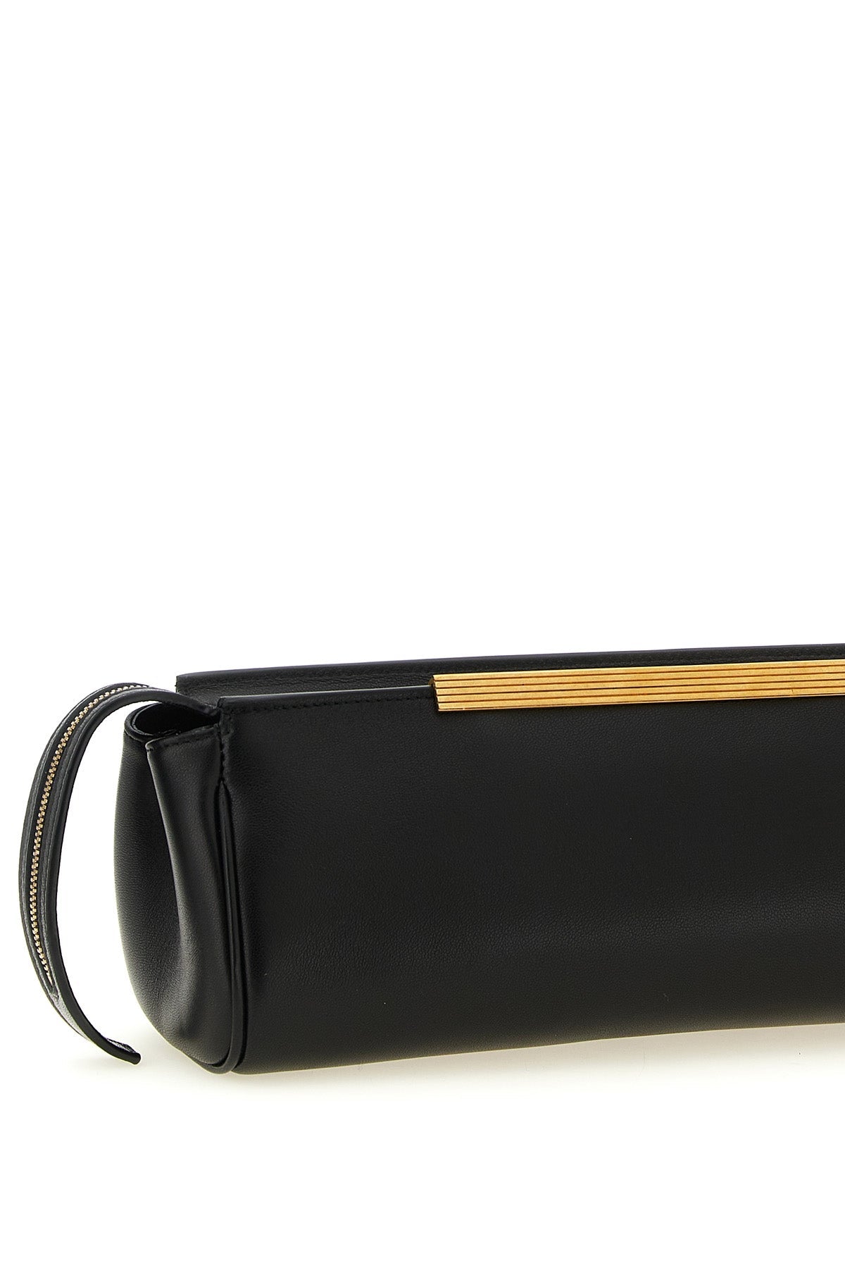 KHAITE Clutch With Ribbed Gold-Tone Bar