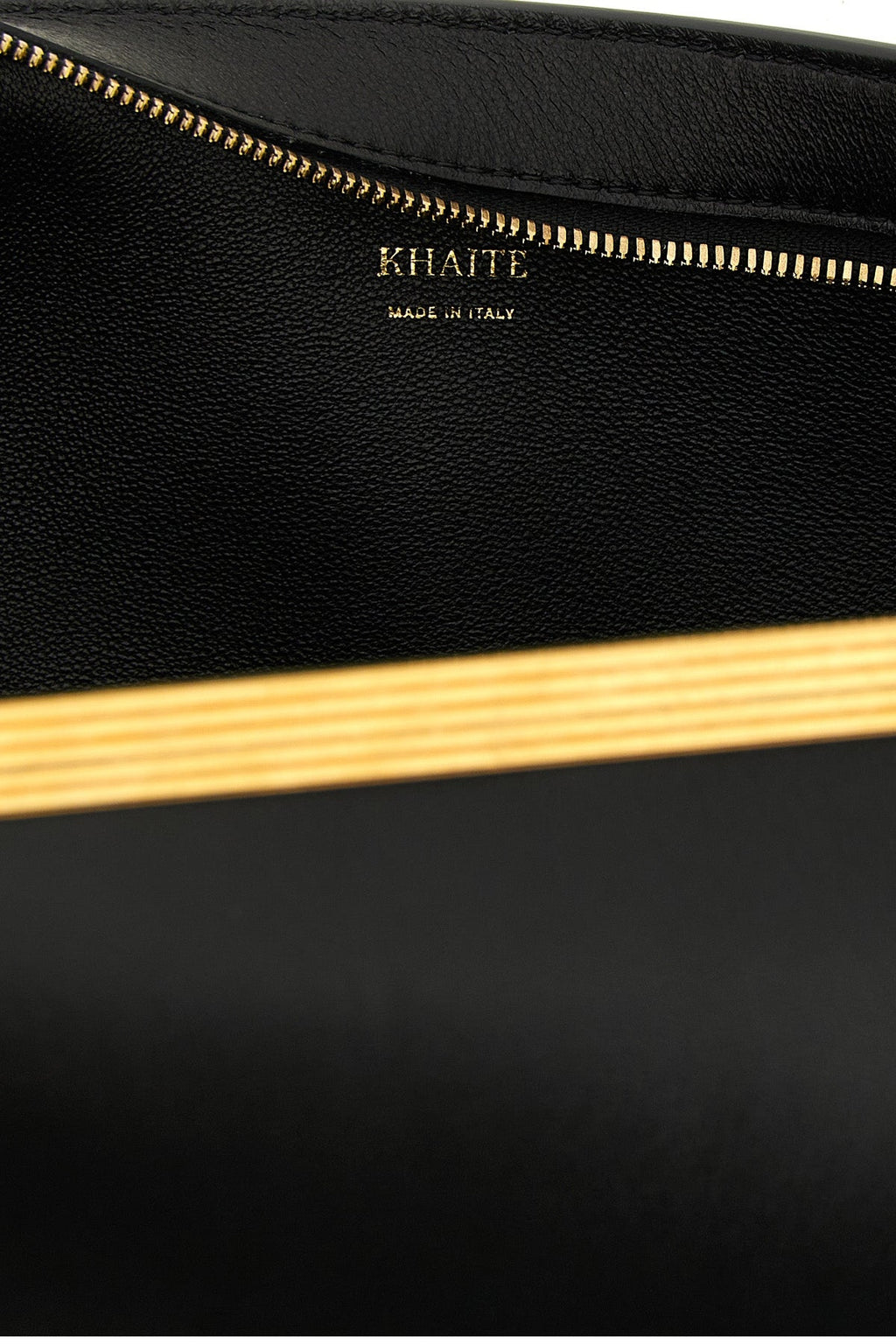 KHAITE Clutch With Ribbed Gold-Tone Bar