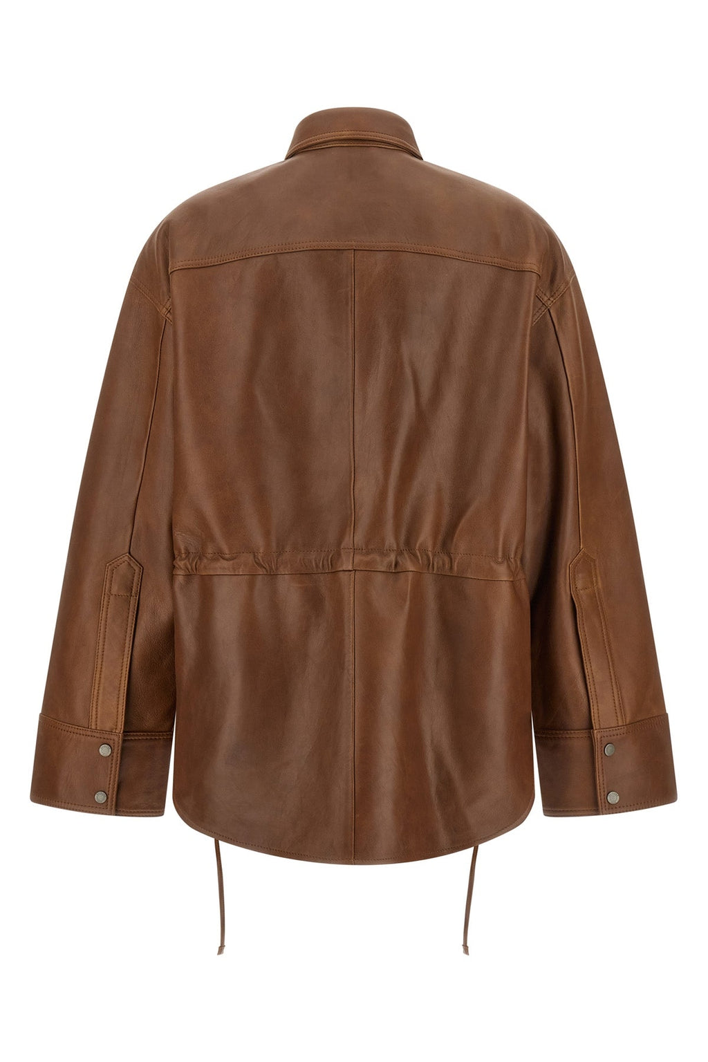 HAIKURE Leather Overshirt with Drawstring Waist