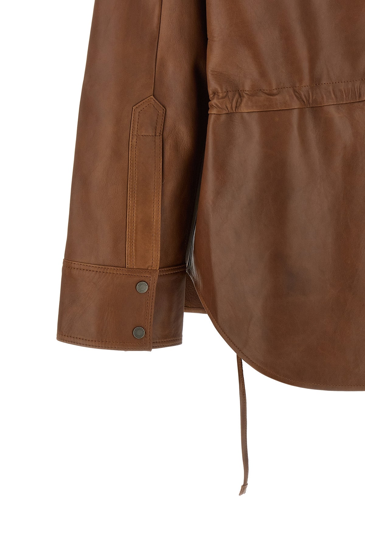 HAIKURE Leather Overshirt with Drawstring Waist