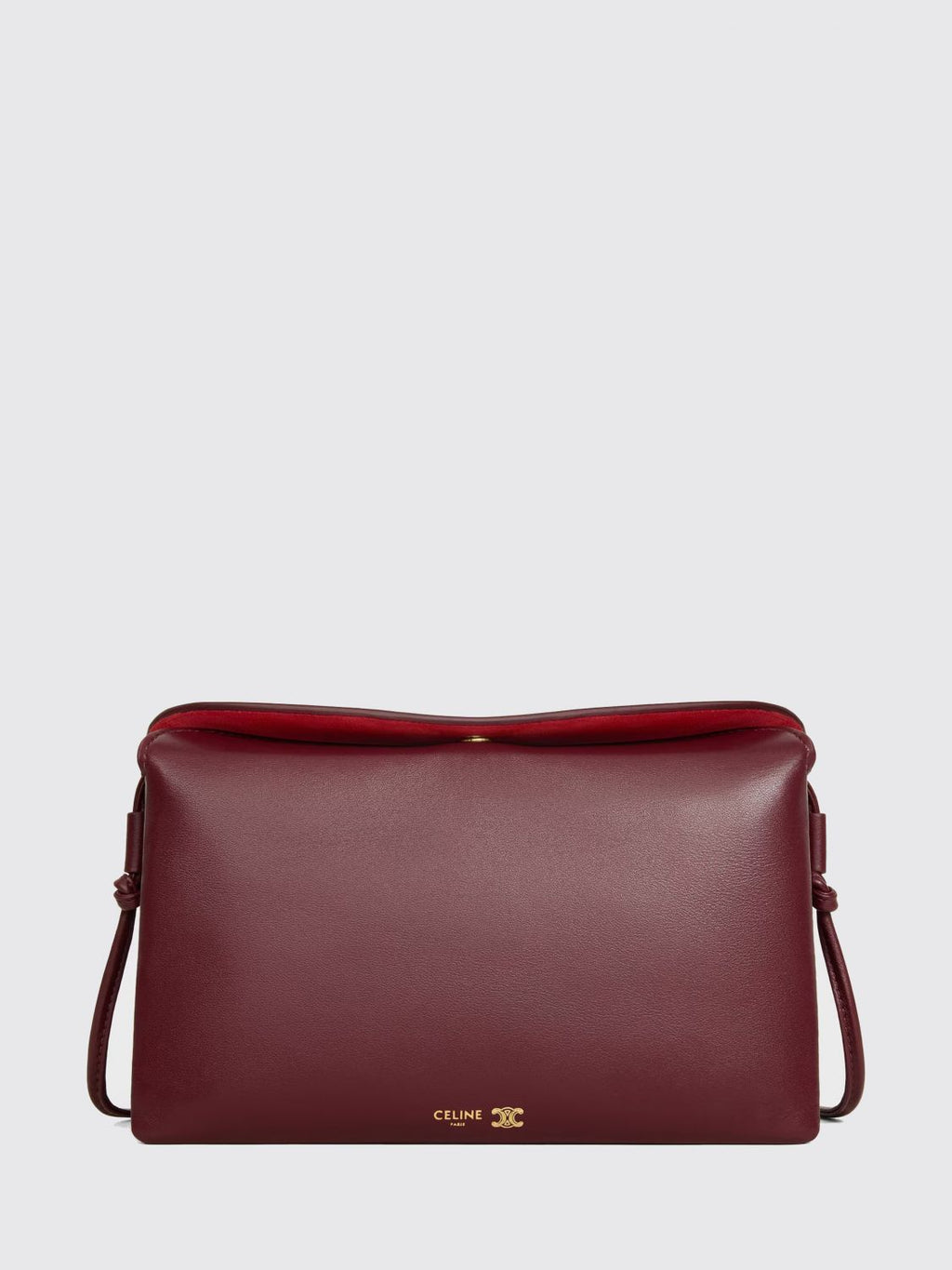 Celine Women Burgundy Celine Trio Shoulder Bag