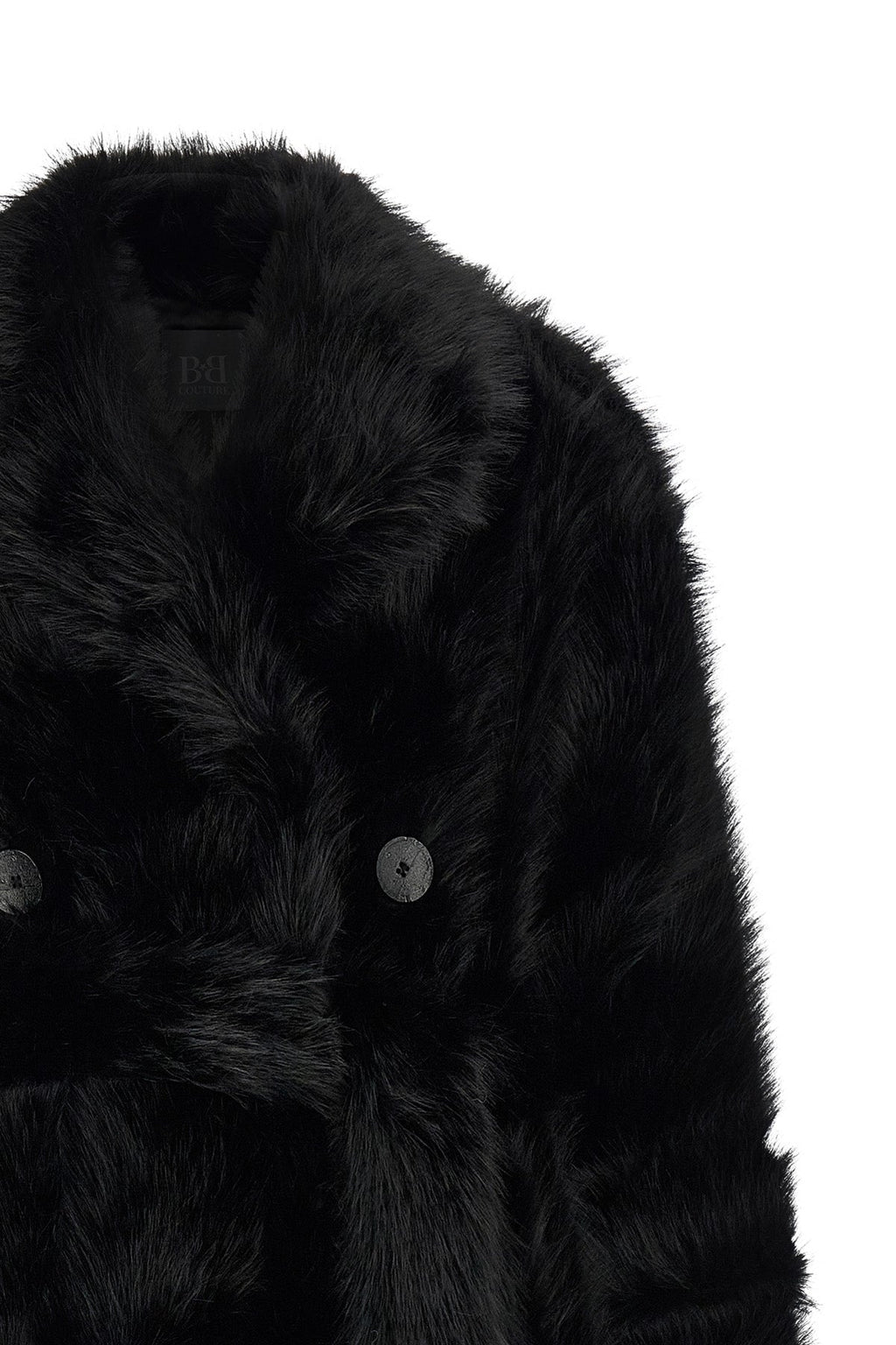 BBCOUTURE Belted faux fur coat