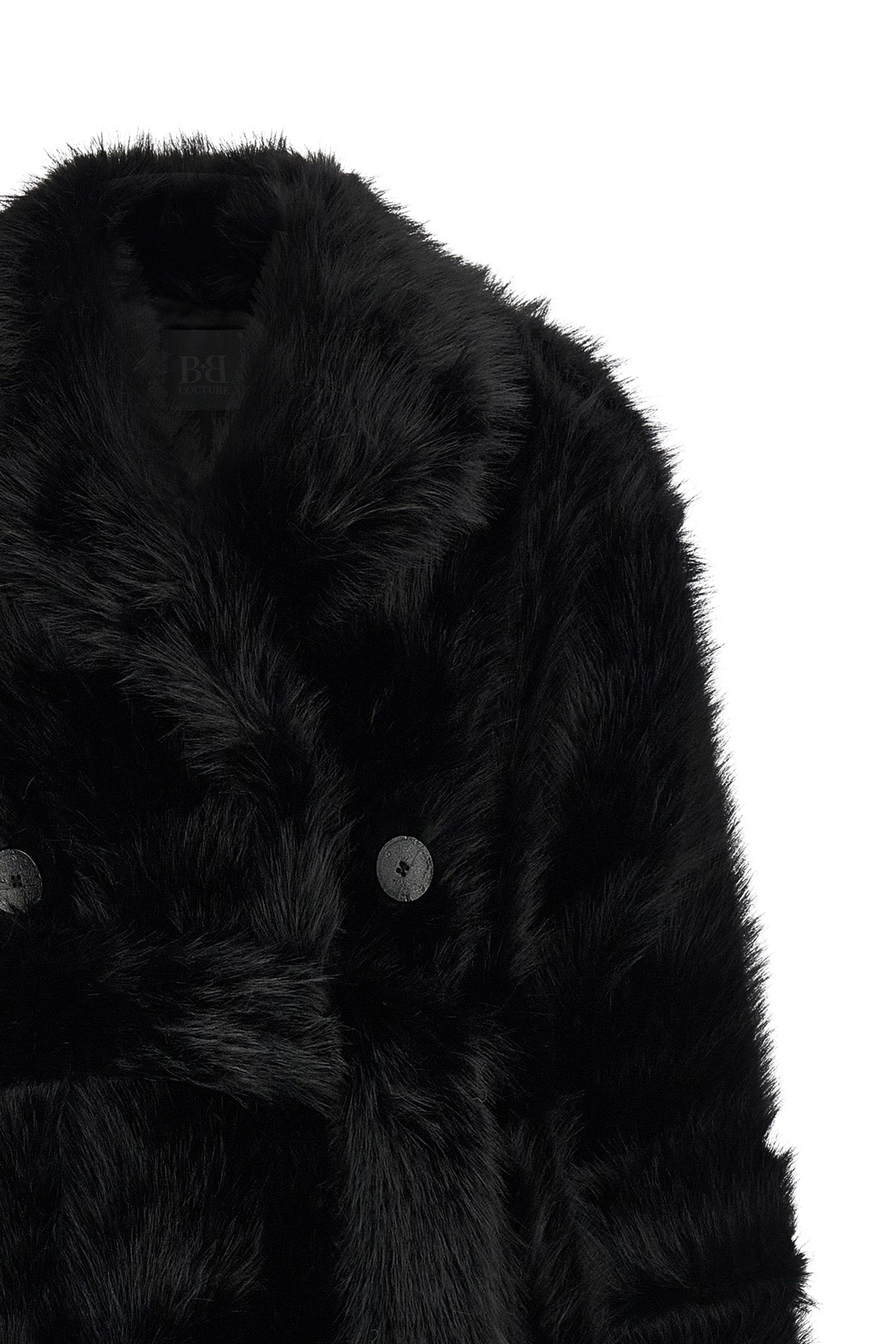 BBCOUTURE Belted faux fur coat