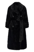 BBCOUTURE Belted faux fur coat