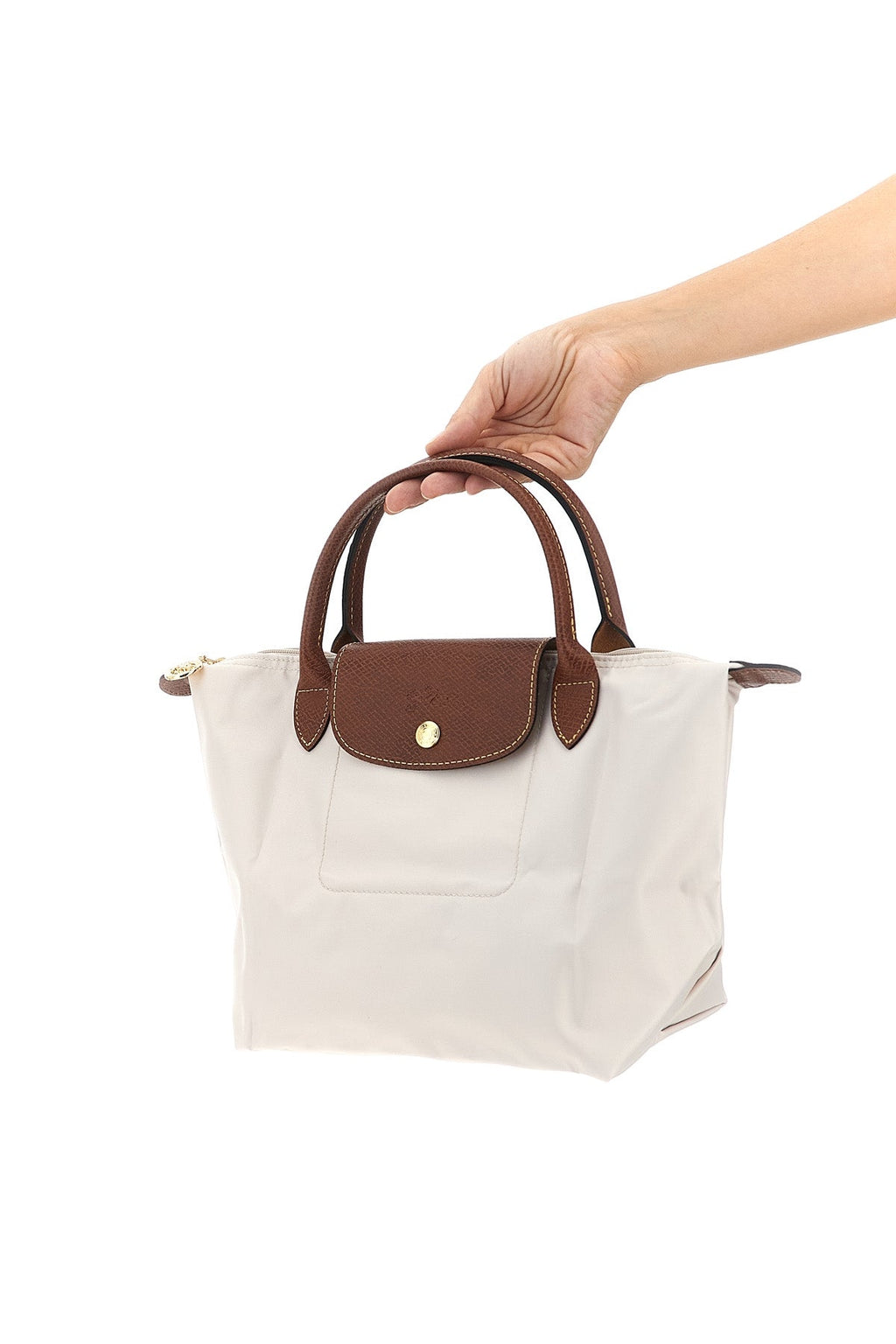LONGCHAMP Top-Handle Bag with Leather Trim