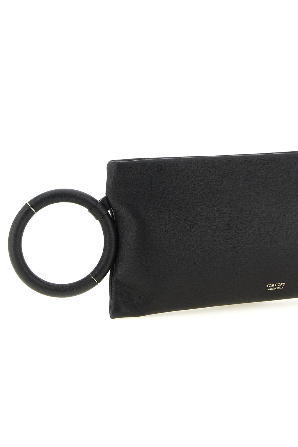 TOM FORD Leather Clutch With Ring Handle