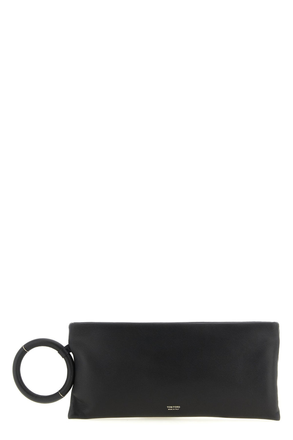 TOM FORD Leather Clutch With Ring Handle