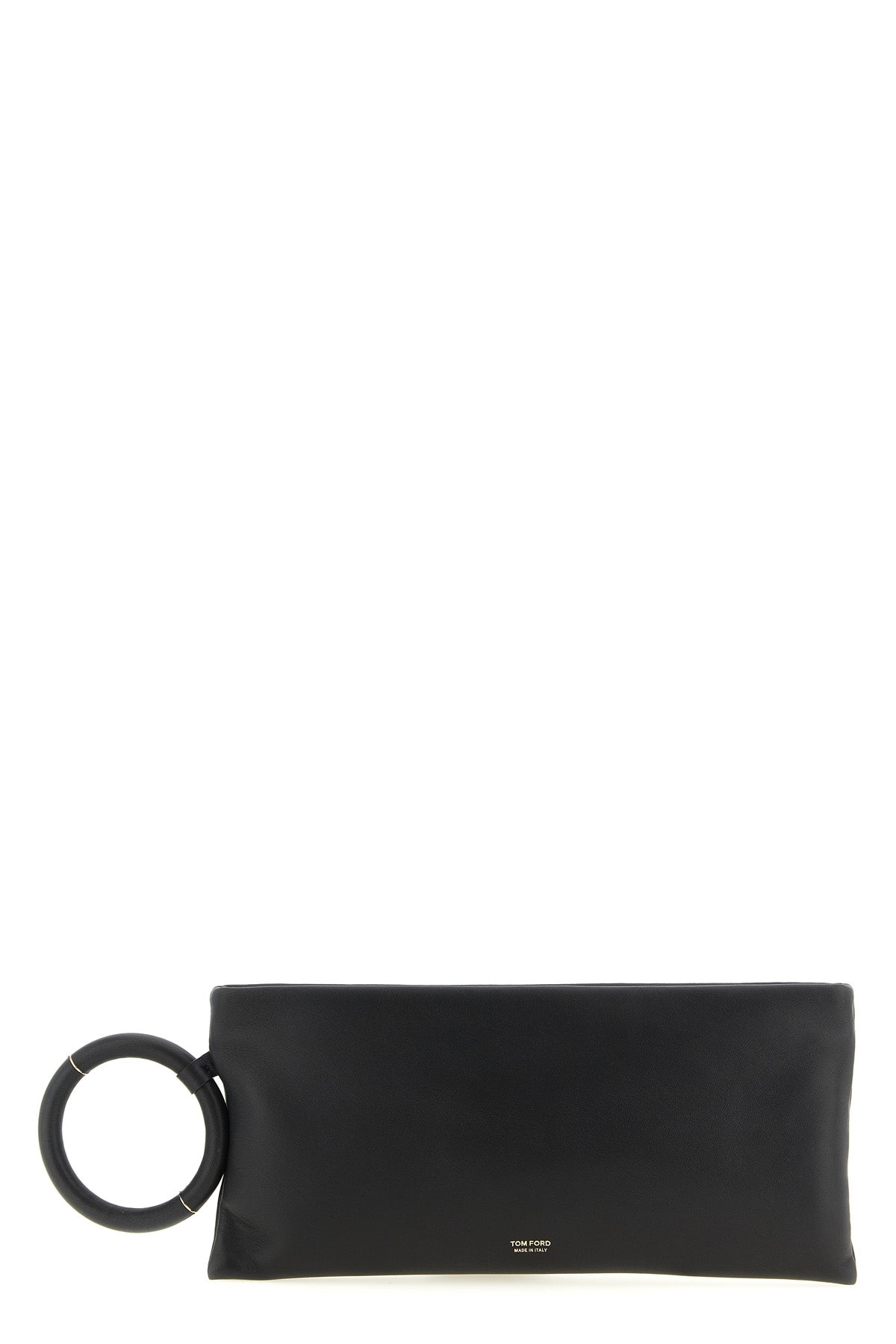 TOM FORD Leather Clutch With Ring Handle