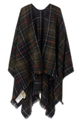 Barbour Serape With Tartan Pattern And Fringed Hem