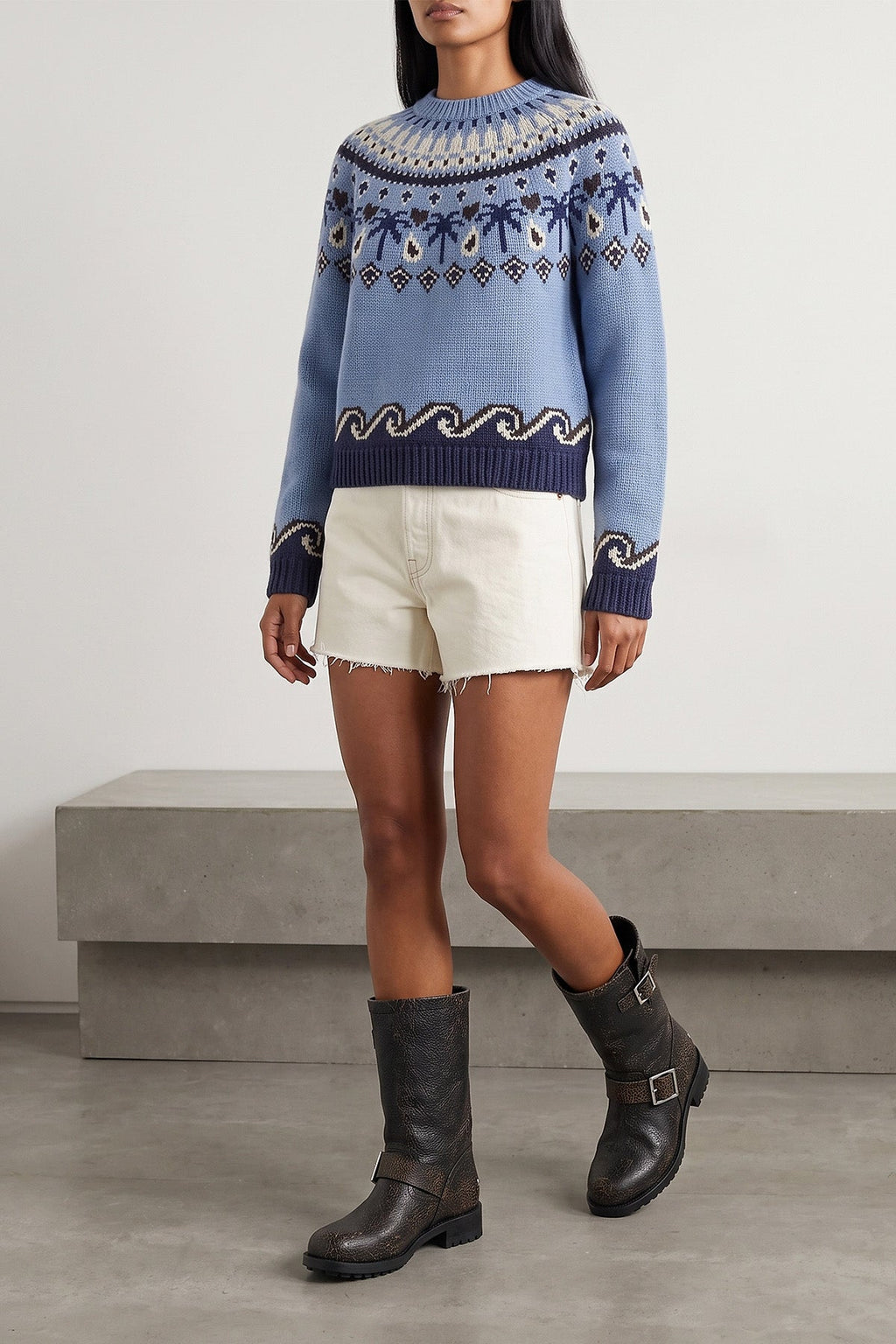 Alanui Virgin Wool Sweater with Jacquard Motif