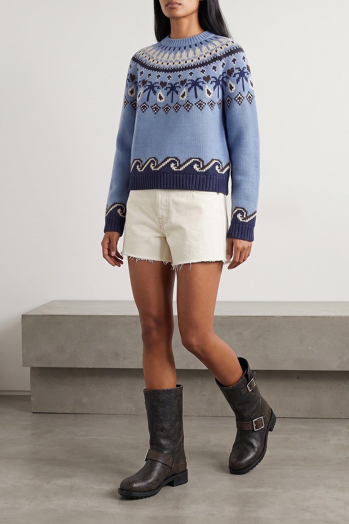 Alanui Virgin Wool Sweater with Jacquard Motif
