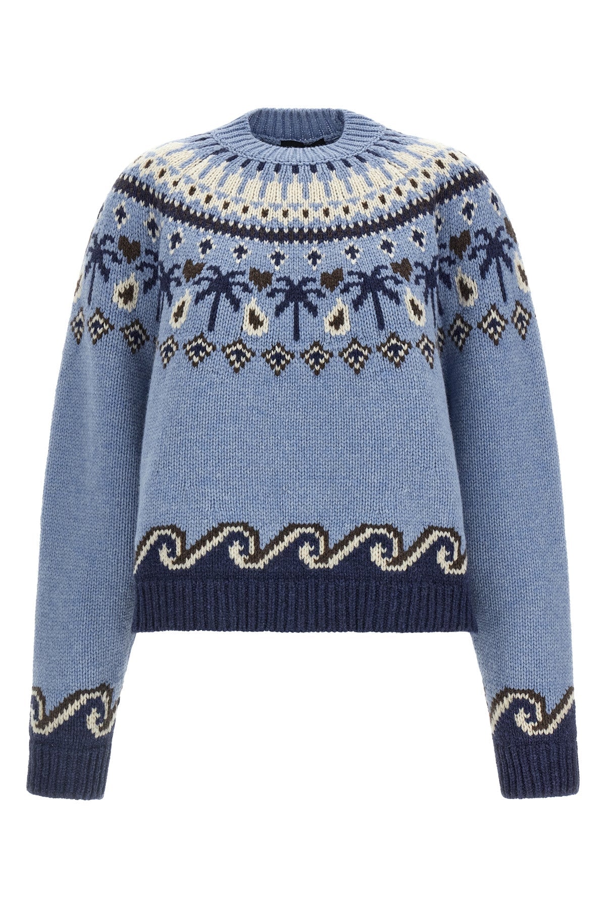Alanui Virgin Wool Sweater with Jacquard Motif