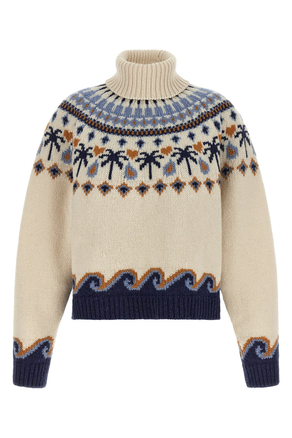 ALANUI Turtleneck Sweater - Jacquard Fair Isle Motif