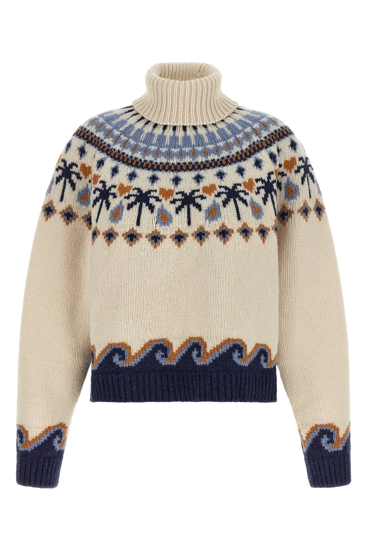 ALANUI Turtleneck Sweater - Jacquard Fair Isle Motif