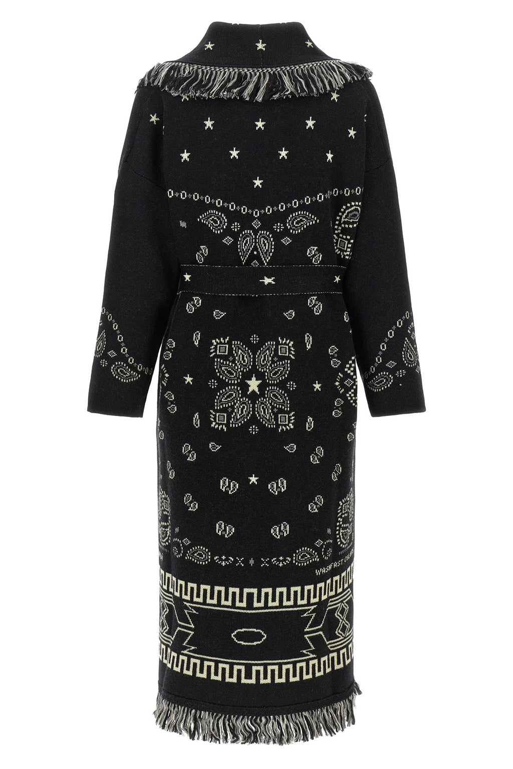 ALANUI Wrap Coat with Jacquard Pattern and Fringes