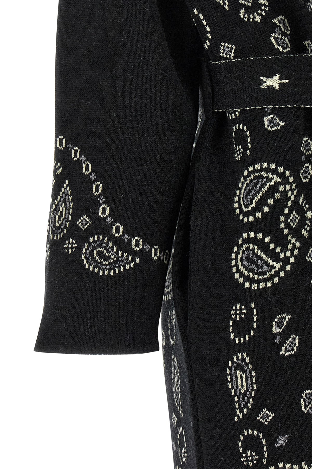 ALANUI Wrap Coat with Jacquard Pattern and Fringes