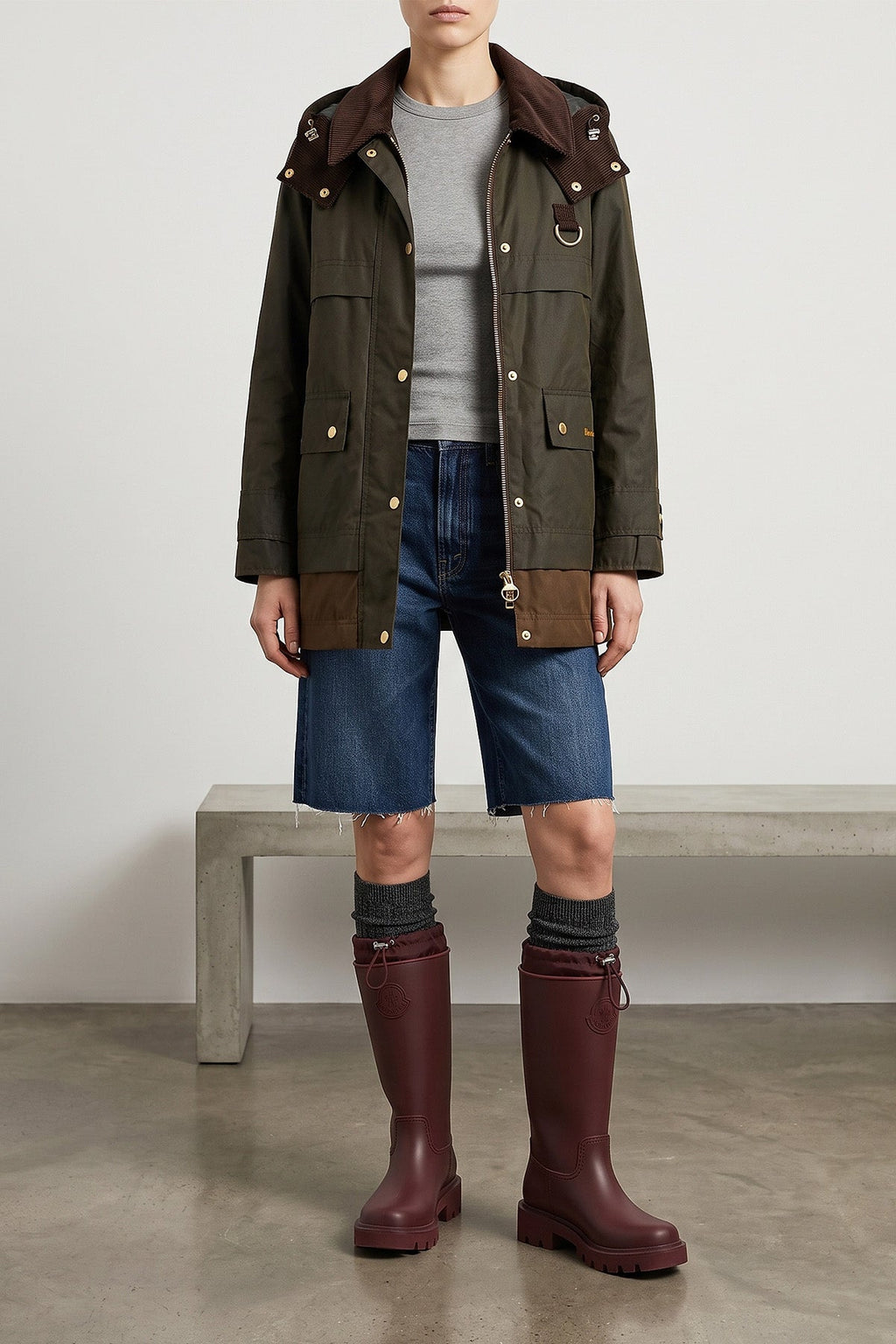 Barbour Wrenwood Waxed Cotton Jacket With D-Ring Detail