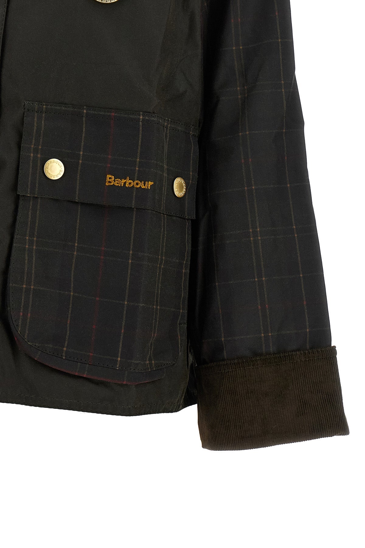 Barbour Tartan Spey Waxed Cotton Jacket with D-Ring Detail