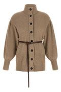 Brunello Cucinelli Ribbed Knit Cardigan with Leather Belt
