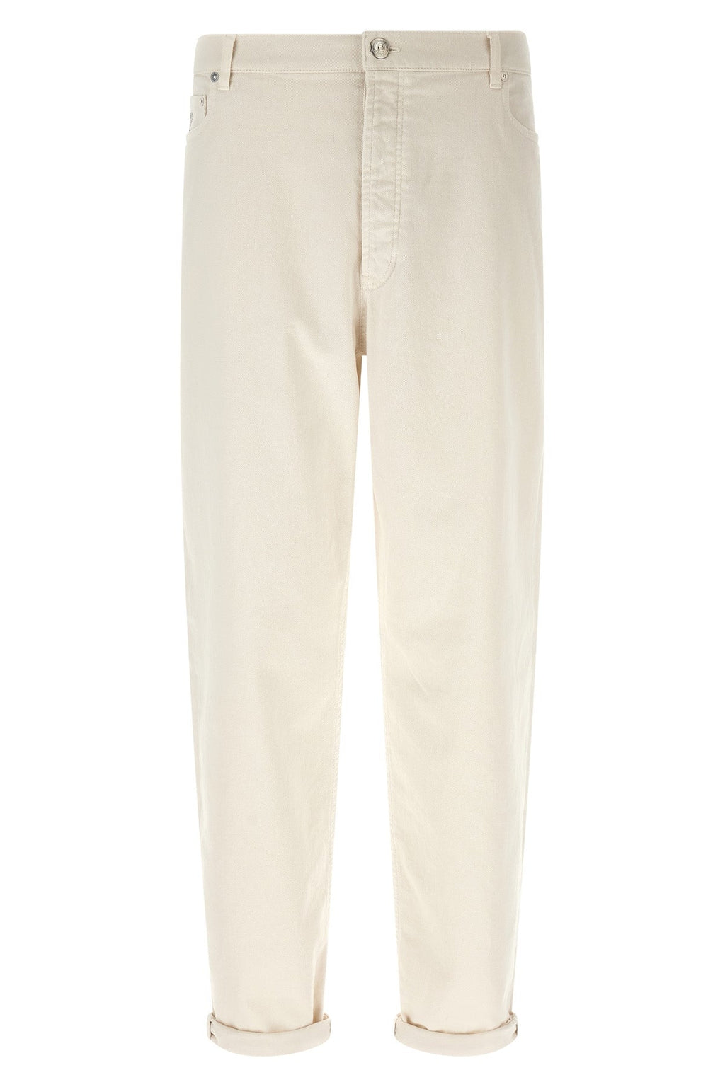 Garment-dyed denim jeans