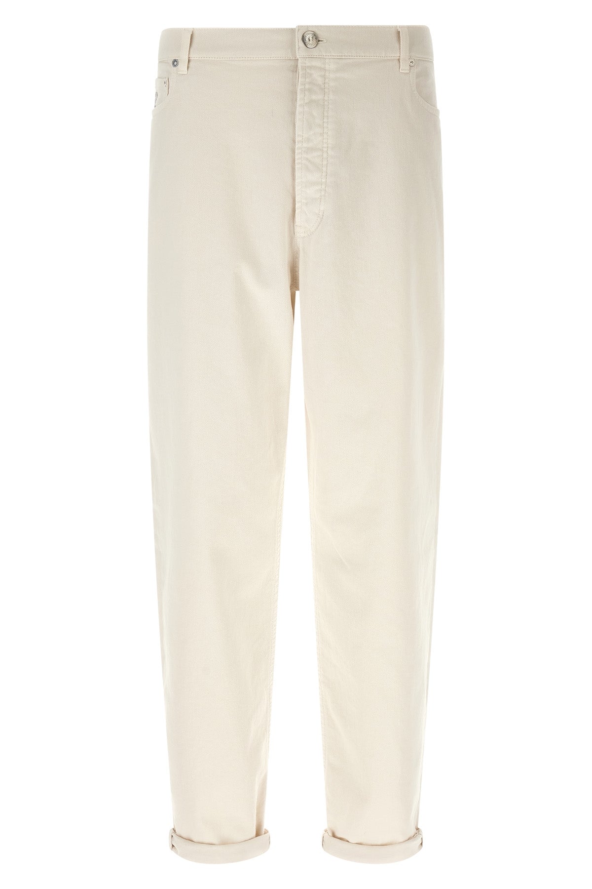 Garment-dyed denim jeans