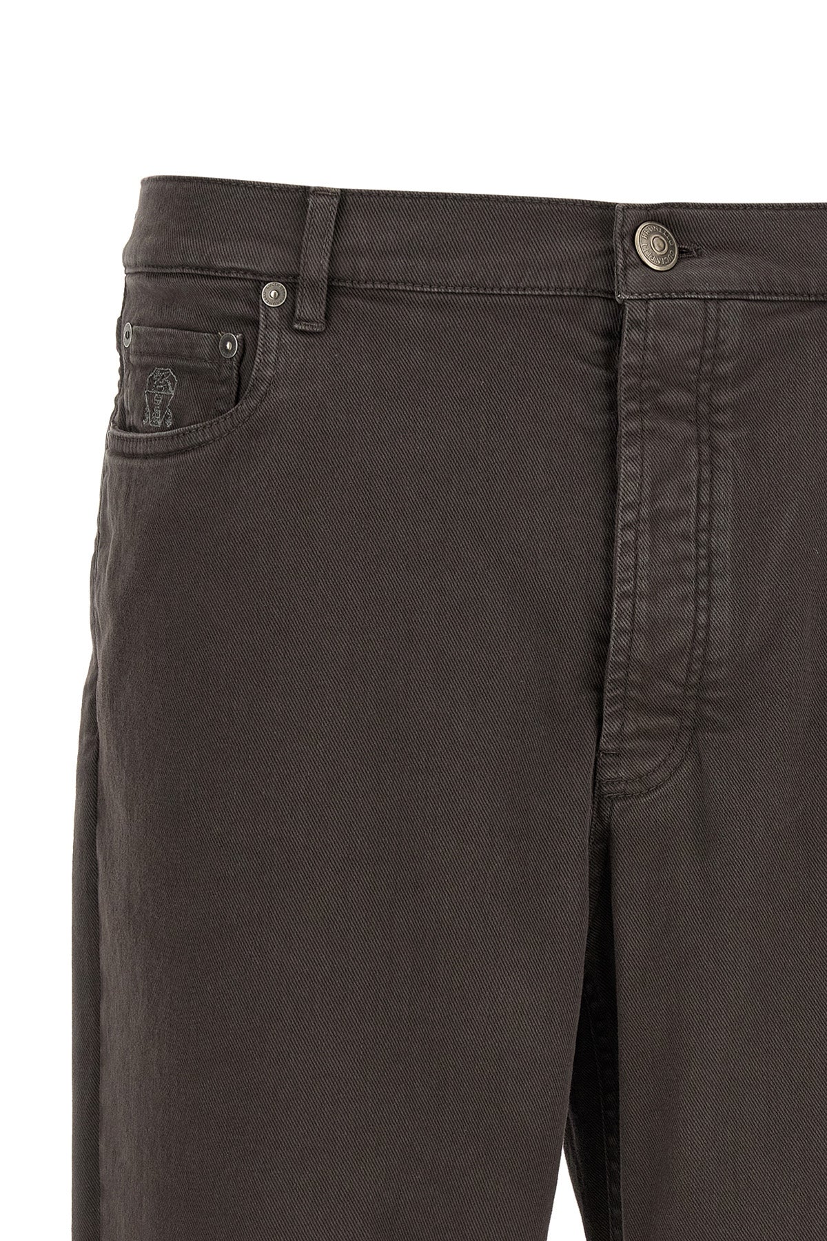 Garment-dyed denim jeans