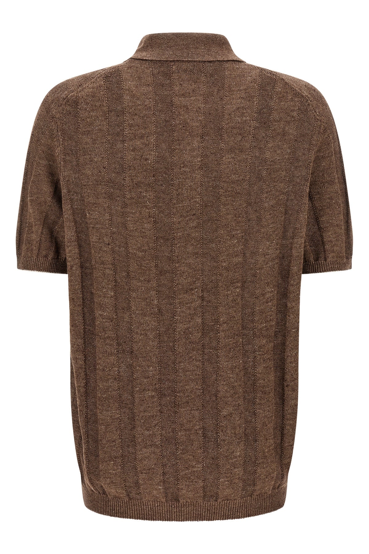 Brunello Cucinelli Ribbed Knit Polo Shirt