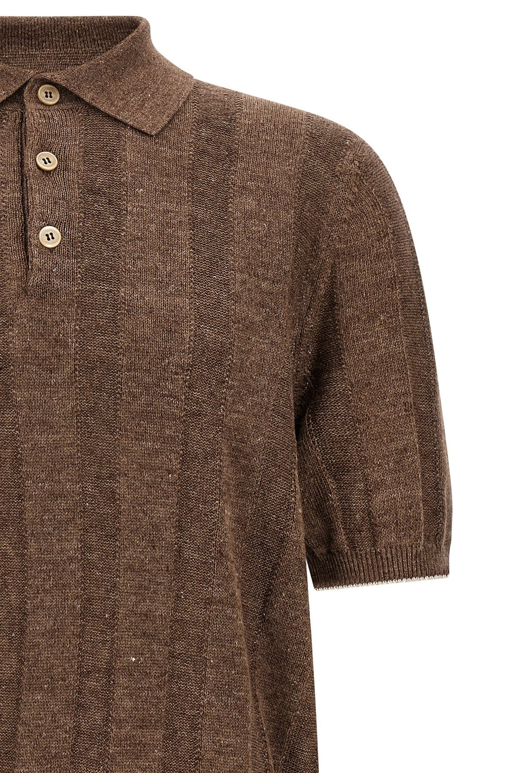 Brunello Cucinelli Ribbed Knit Polo Shirt