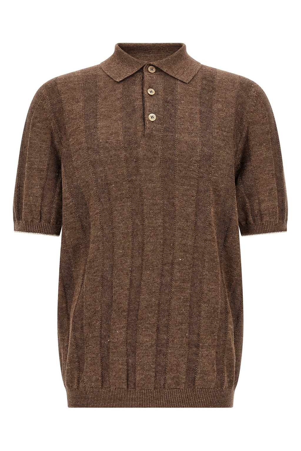 Brunello Cucinelli Ribbed Knit Polo Shirt