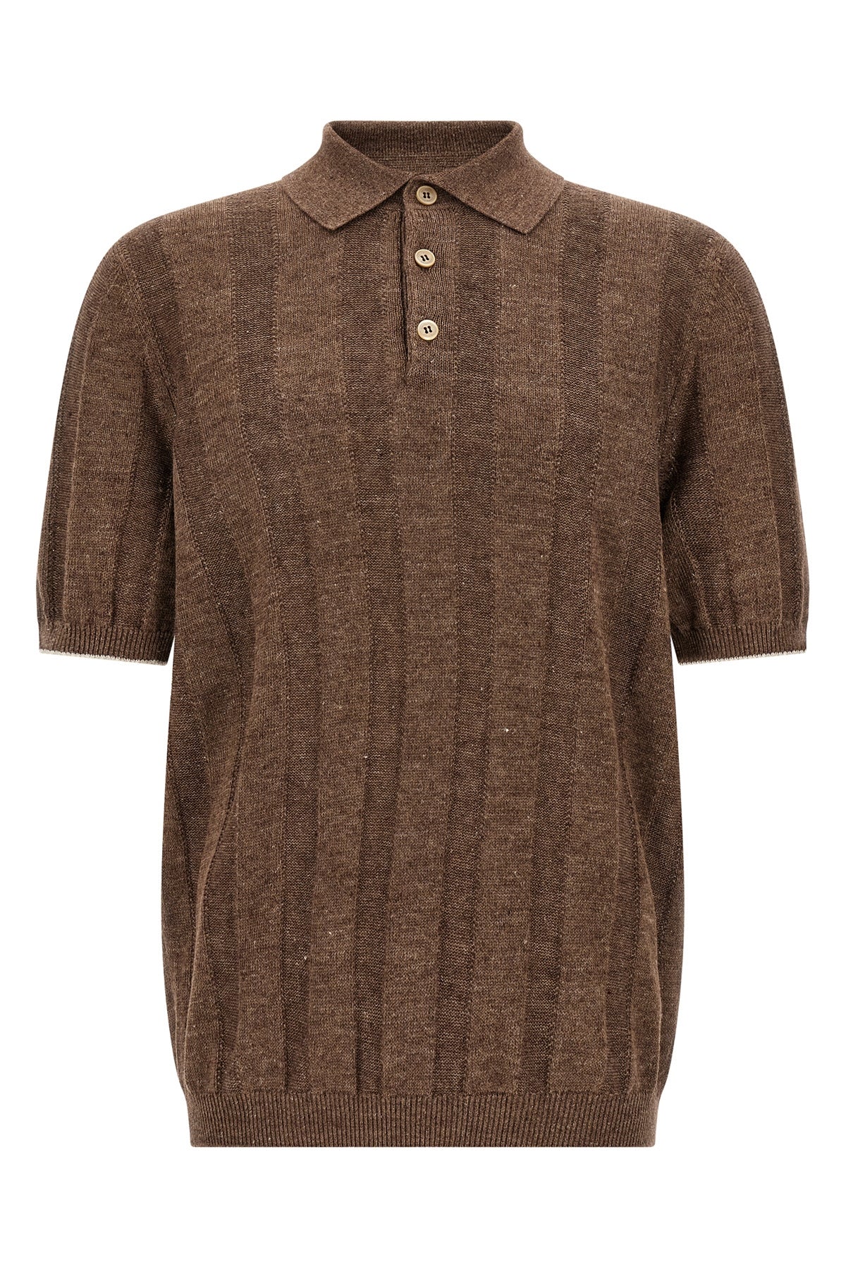 Brunello Cucinelli Ribbed Knit Polo Shirt