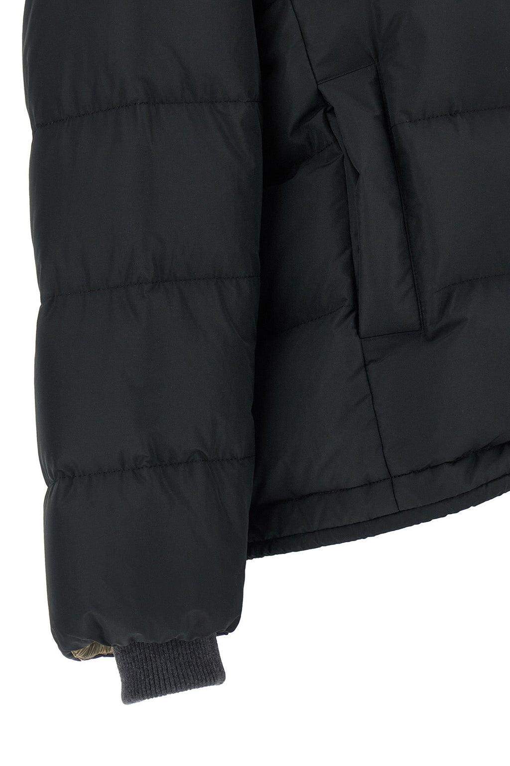 Padded Jacket with Knit Details and Monile