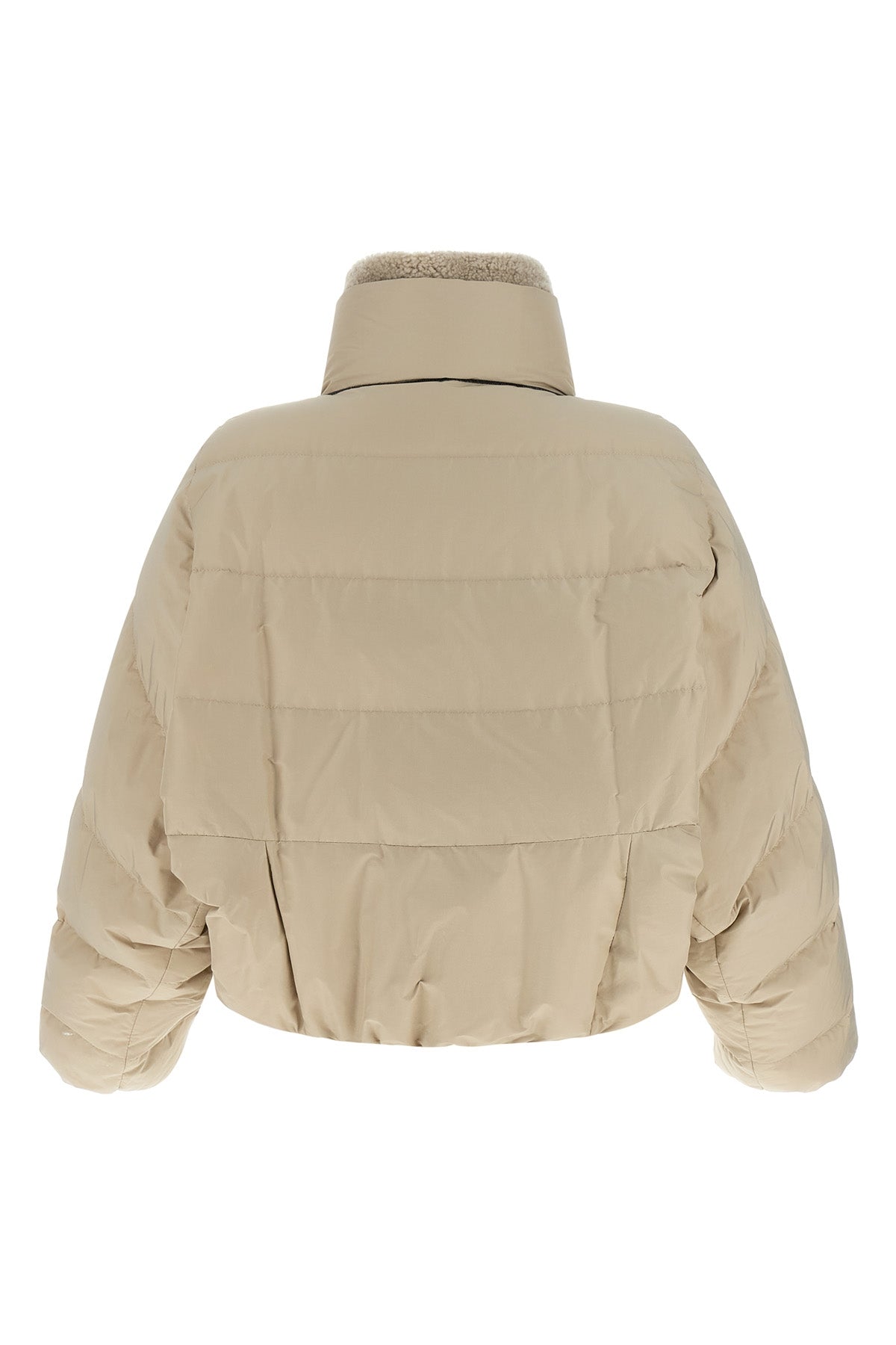 Brunello Cucinelli Cropped Puffer Jacket with Snap Buttons