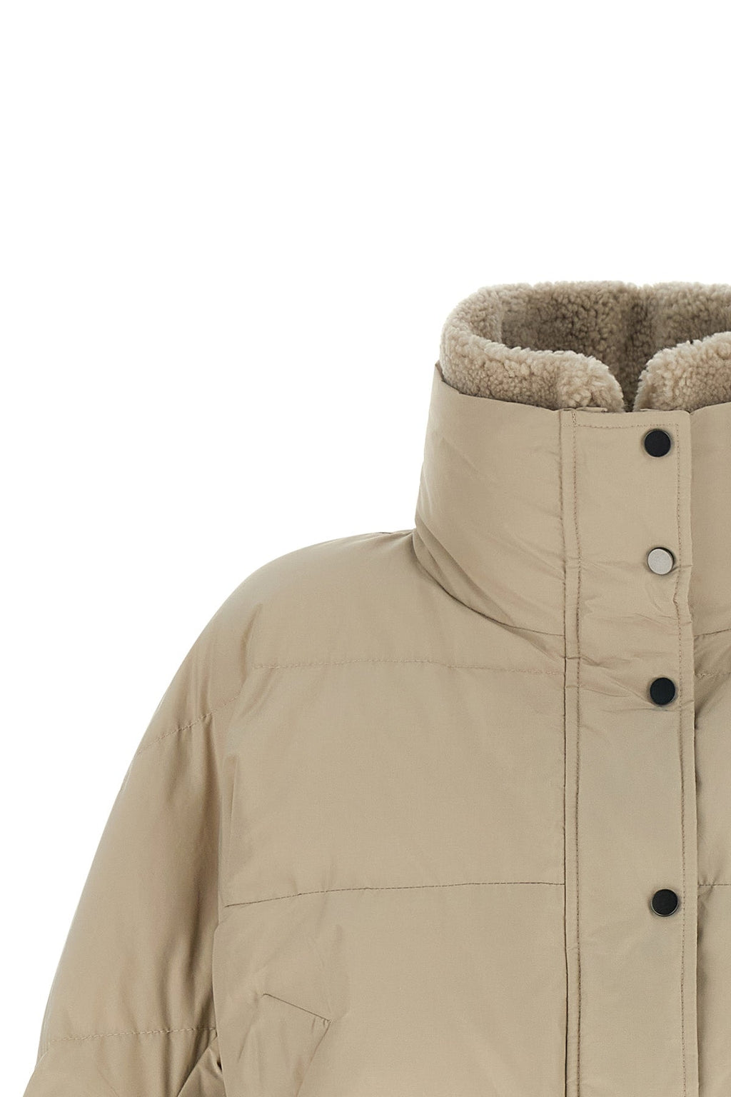 Brunello Cucinelli Cropped Puffer Jacket with Snap Buttons