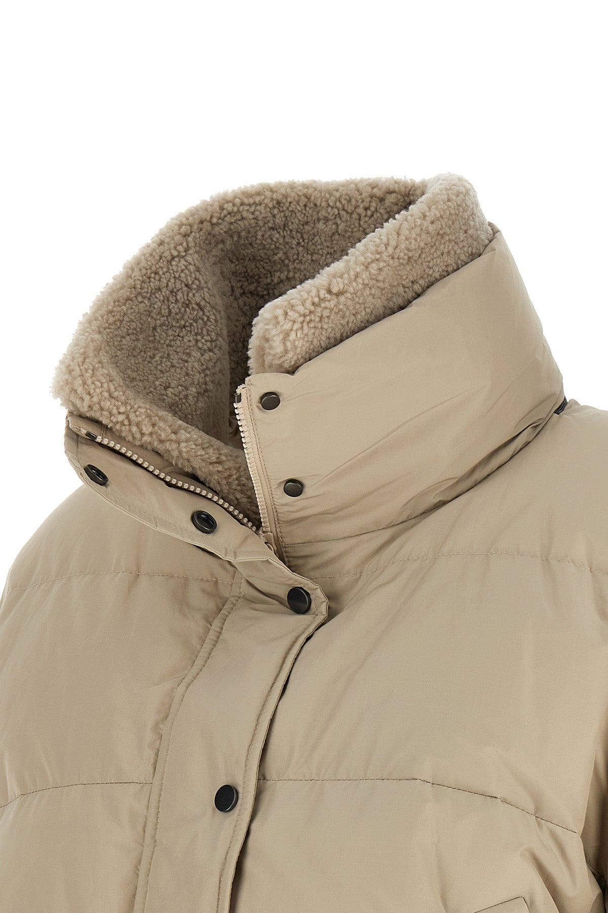 Brunello Cucinelli Cropped Puffer Jacket with Snap Buttons