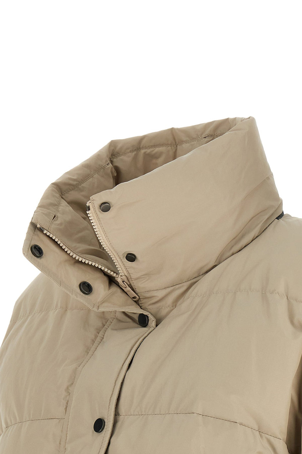 Brunello Cucinelli Cropped Puffer Jacket with Snap Buttons
