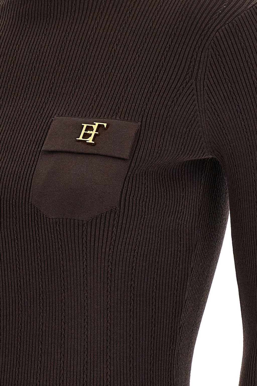 Elisabetta Franchi Turtleneck Sweater with Logo Detail