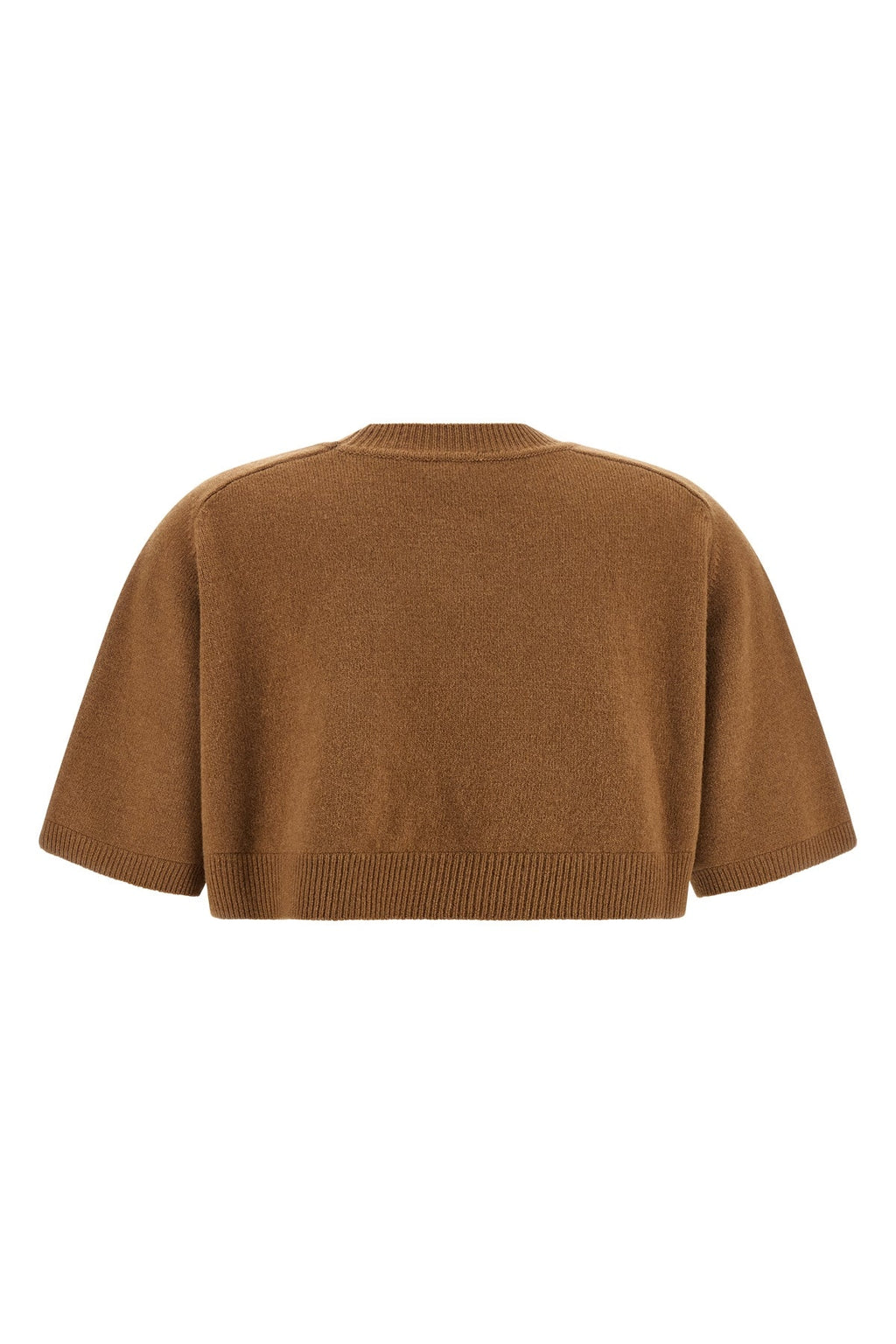 ELISABETTA FRANCHI Cropped Sweater with Logo Pocket