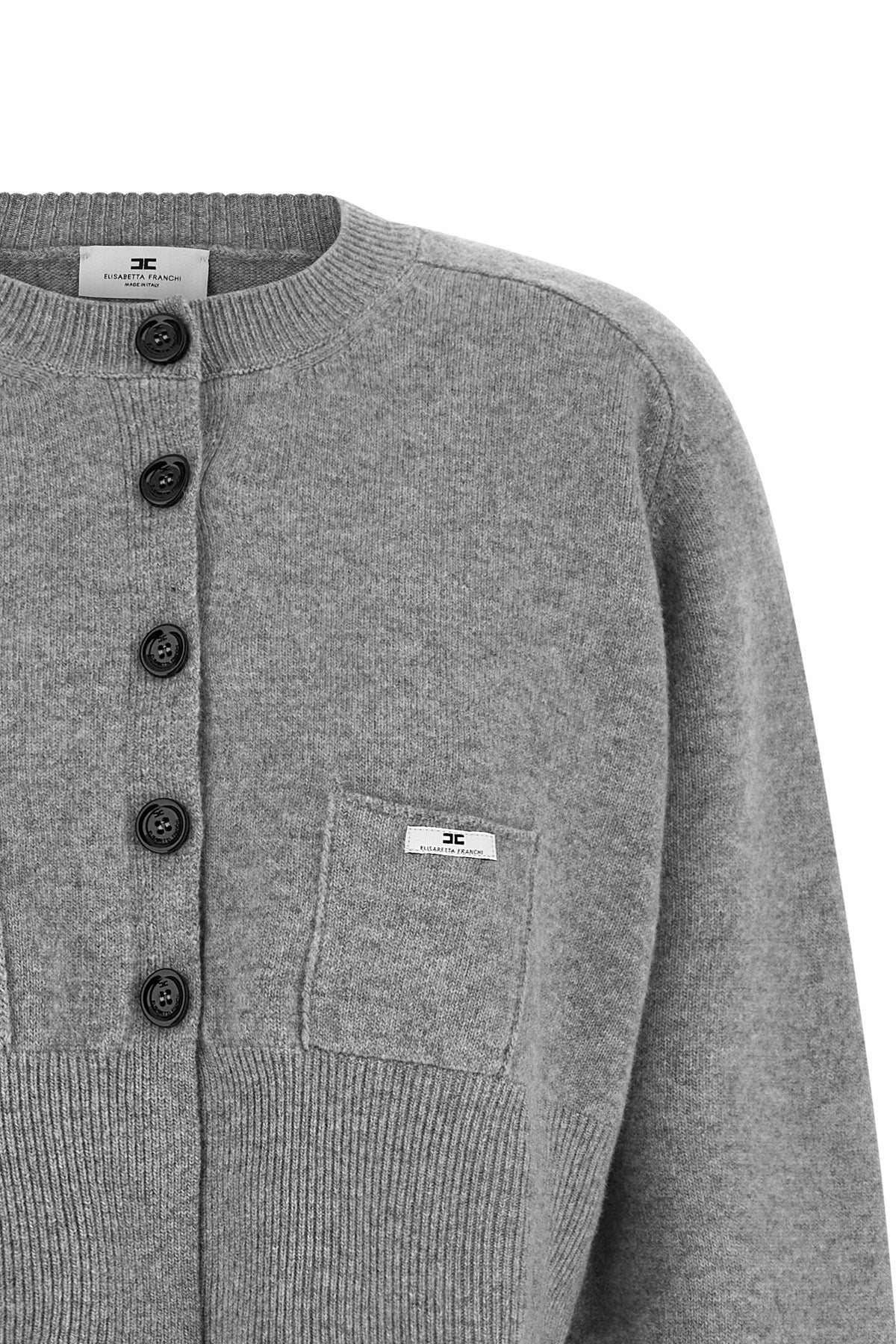Elisabetta Franchi Cropped Cardigan With Patch Pockets