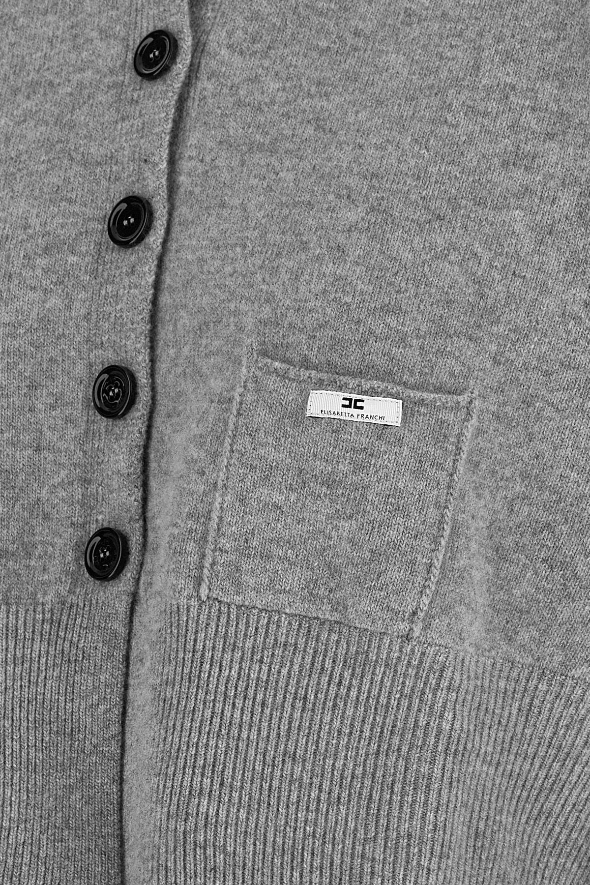 Elisabetta Franchi Cropped Cardigan With Patch Pockets