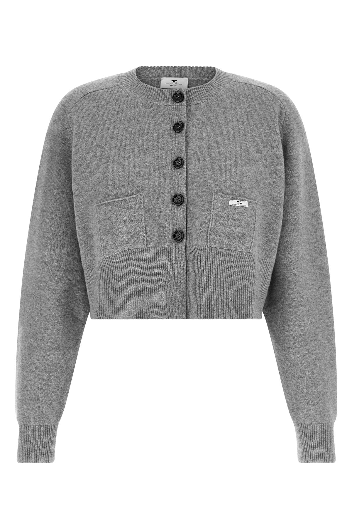 Elisabetta Franchi Cropped Cardigan With Patch Pockets